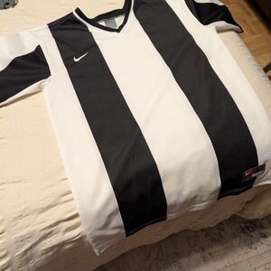 Nike Kids Black and White Striped Jersey